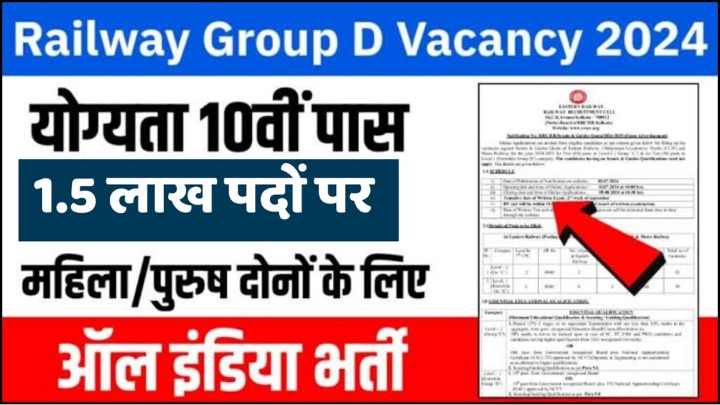 RRB GROUP D VACANCY : रेलवे ग्रुप डी के 1,25000 पदों पर होगी बंपर भर्ती यहां से पढ़े पूरी जानकारी